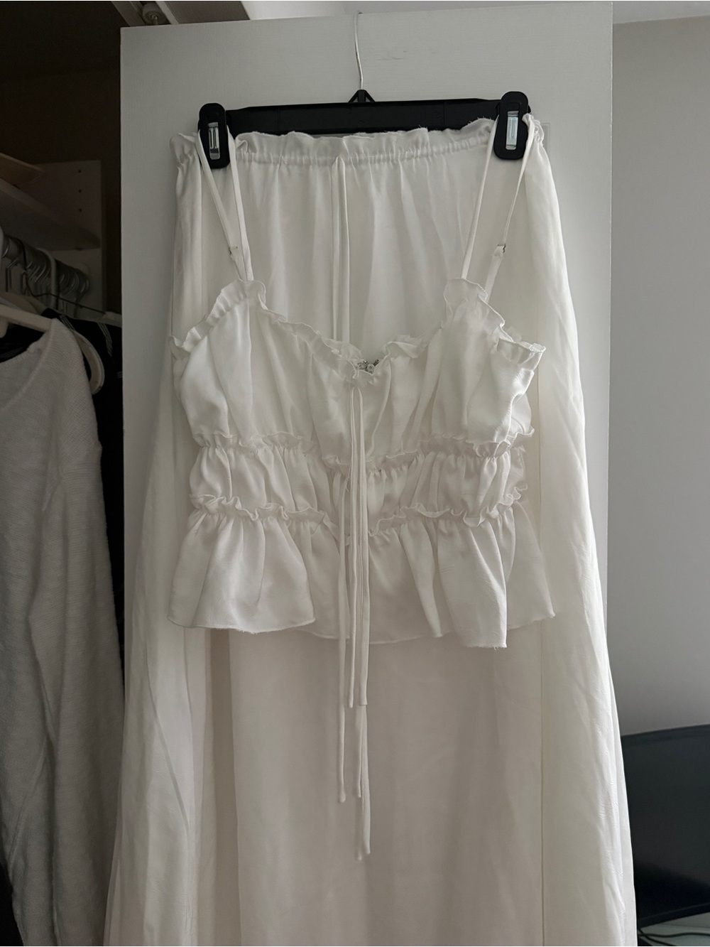 Dahlia White Satin Skirt Set - Picture 5 of 8